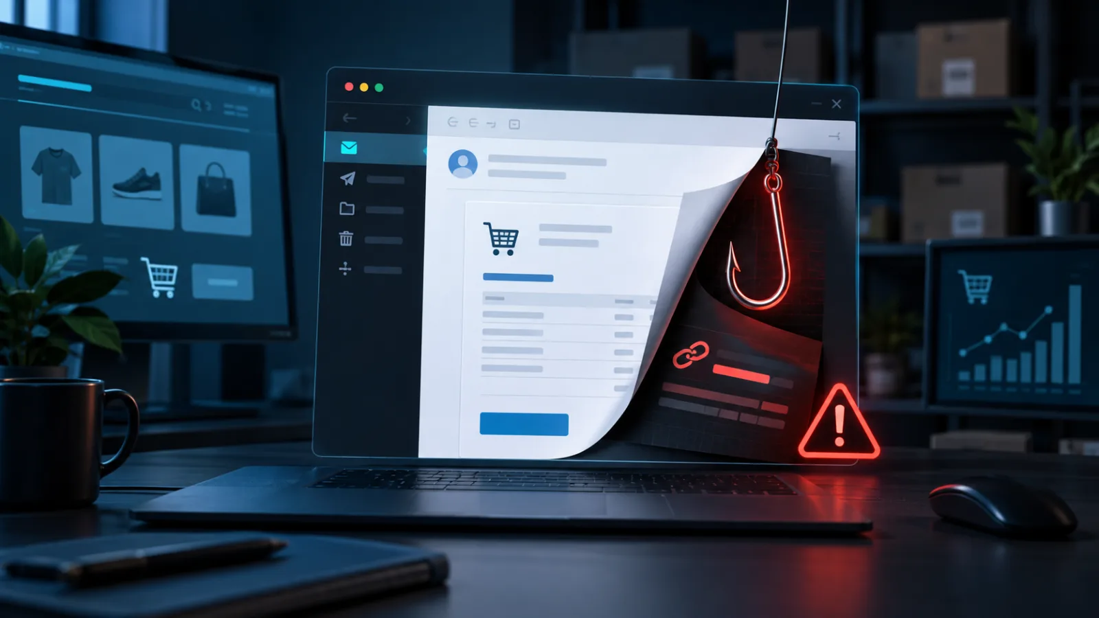Factura digital de ecommerce que oculta un intento de phishing