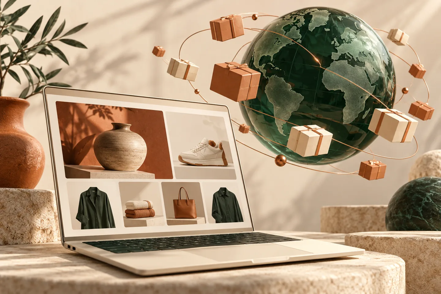 An online store connected to international markets